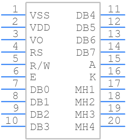 CFAH1602B-YTI-JT - Crystalfontz America, Incorporated - PCB symbol