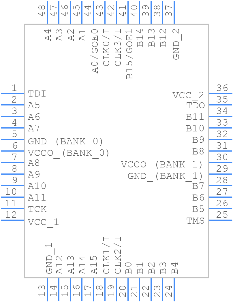 LC4032ZC-75TN48C - Lattice Semiconductor - PCB symbol