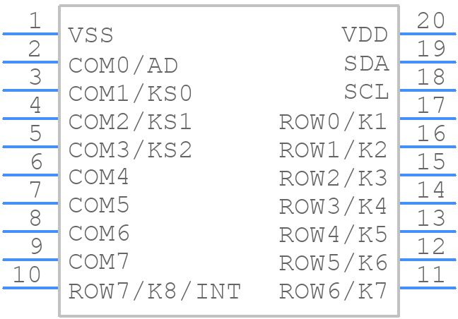 HT16K33A-20SSOP - Holtek - PCB symbol