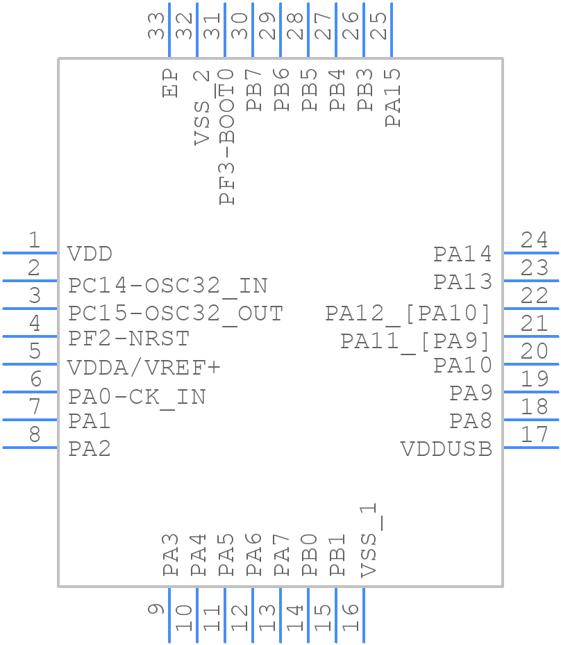STM32U073KCU6TR - STMicroelectronics - PCB symbol
