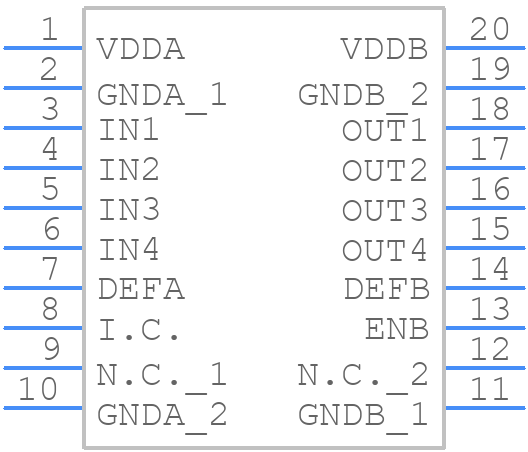 MAX22344CAAP+ - Analog Devices - PCB symbol