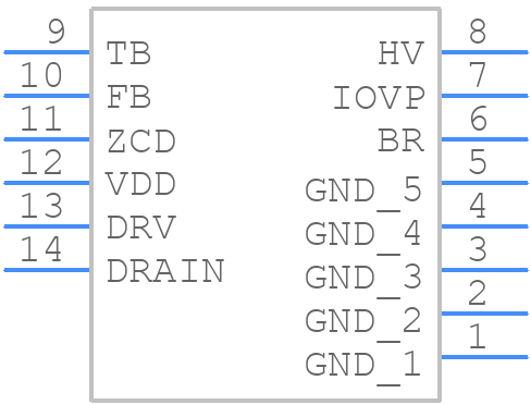 VIPERGAN65DTR - STMicroelectronics - PCB symbol