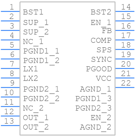 MAX26240AFFAY+ - Analog Devices - PCB symbol