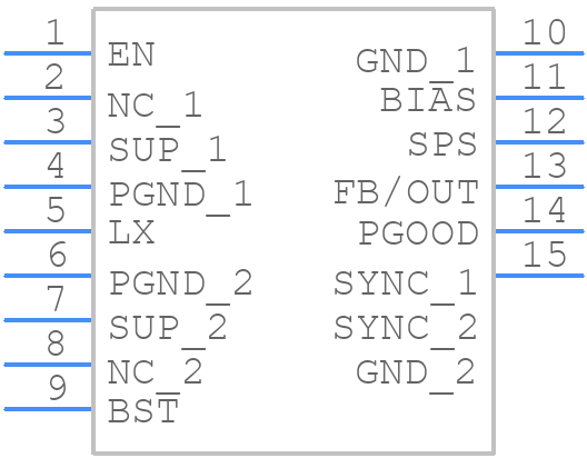 MAX26402AFLAY+ - Analog Devices - PCB symbol
