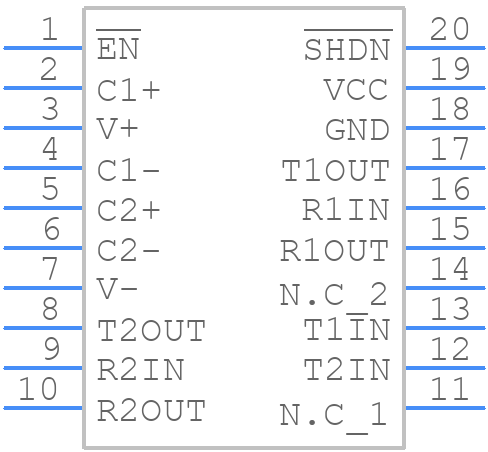 MAX3222CUP - Analog Devices - PCB symbol