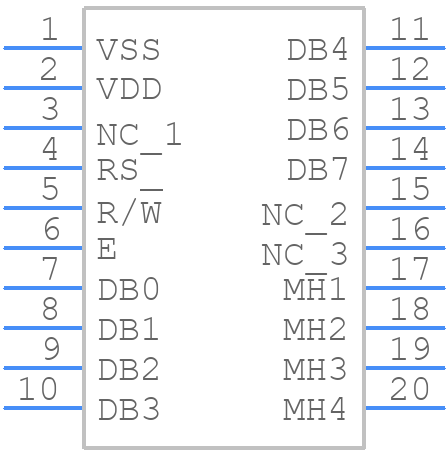 WEH001602ALPP5N00100 - Winstar - PCB symbol