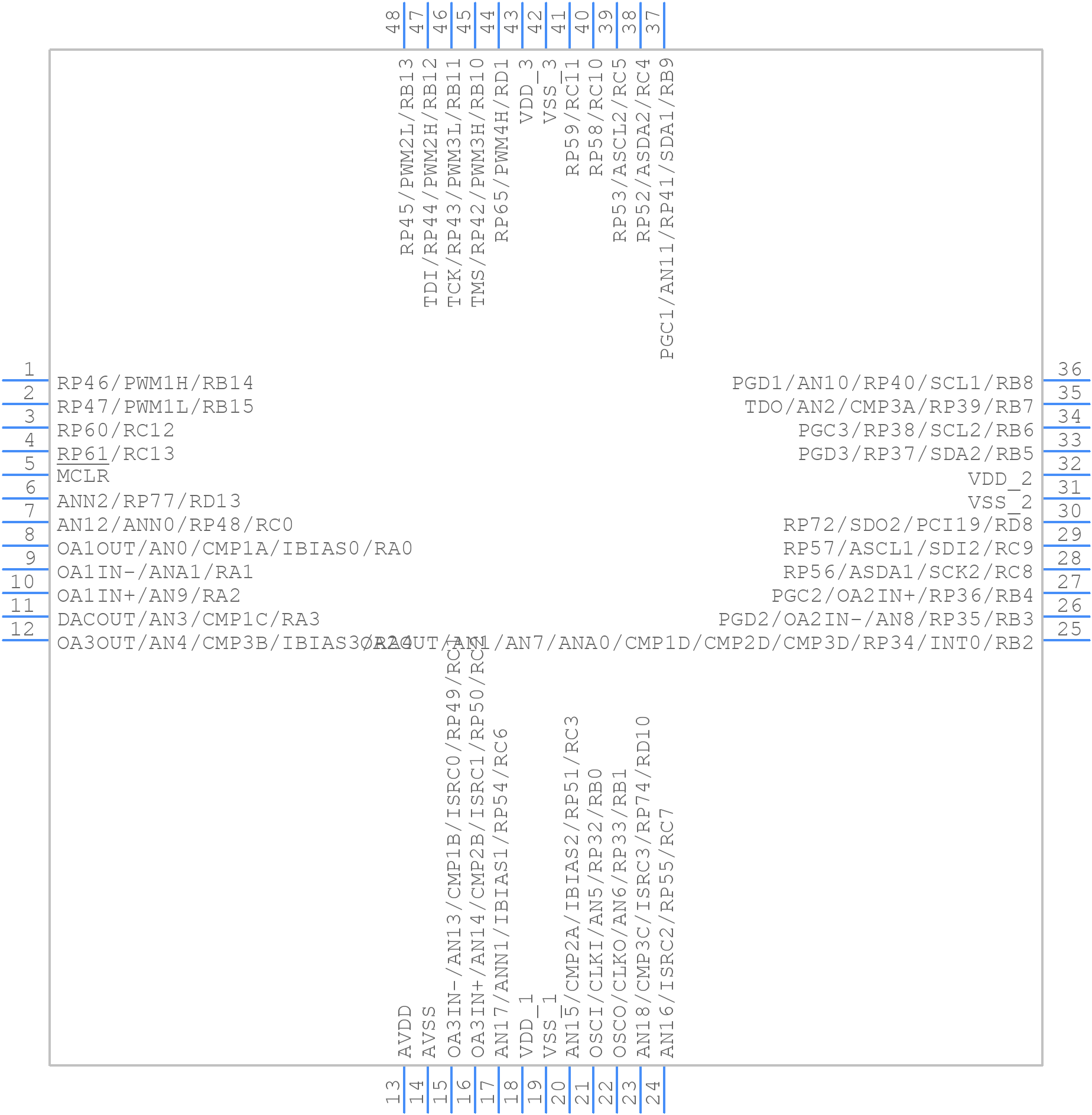 DSPIC33CK64MP105-I/PT - Microchip - PCB symbol