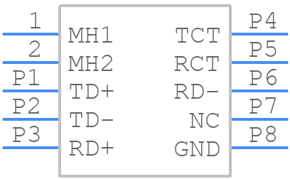 MTJ-88TUX1-FSD-M4Y - Adam Tech - PCB symbol