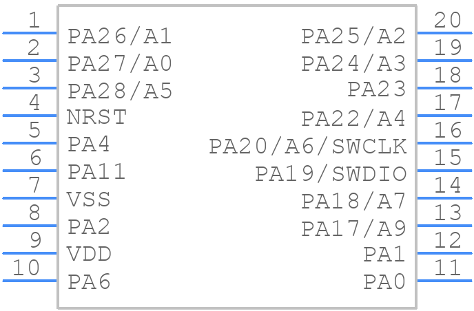 MSPS003F3SPW20R - Texas Instruments - PCB symbol