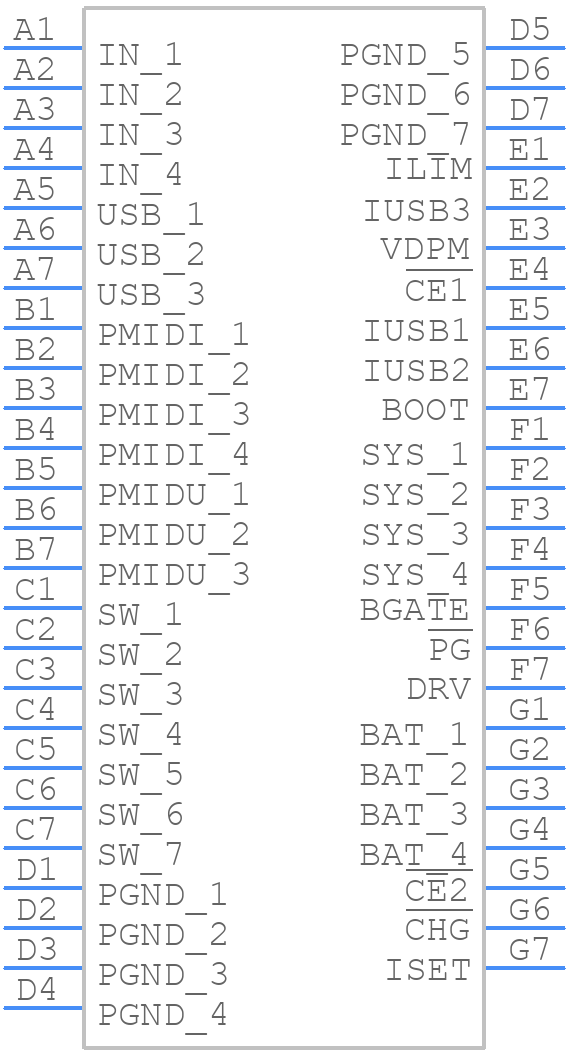 BQ24165YFFR - Texas Instruments - PCB symbol