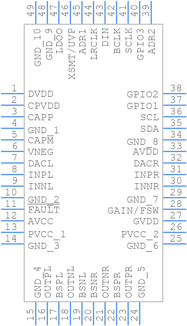 TAS5766MRMTT - Texas Instruments - PCB symbol