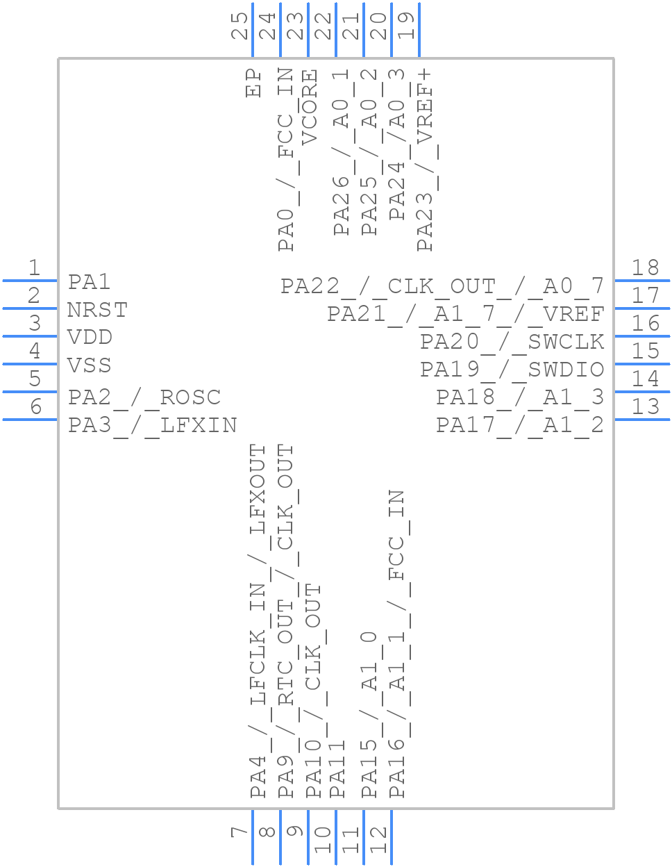 MSPM0G1107TRGER - Texas Instruments - PCB symbol
