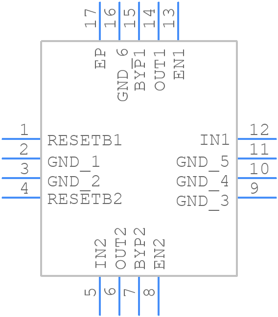 MAX25307AATED/V+ - Analog Devices - PCB symbol