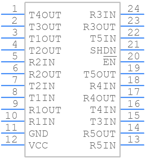 MAX208EEWG+T - Analog Devices - PCB symbol