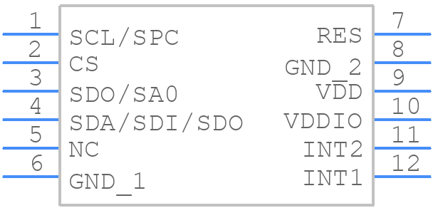 LIS2DTW12TR - STMicroelectronics - PCB symbol