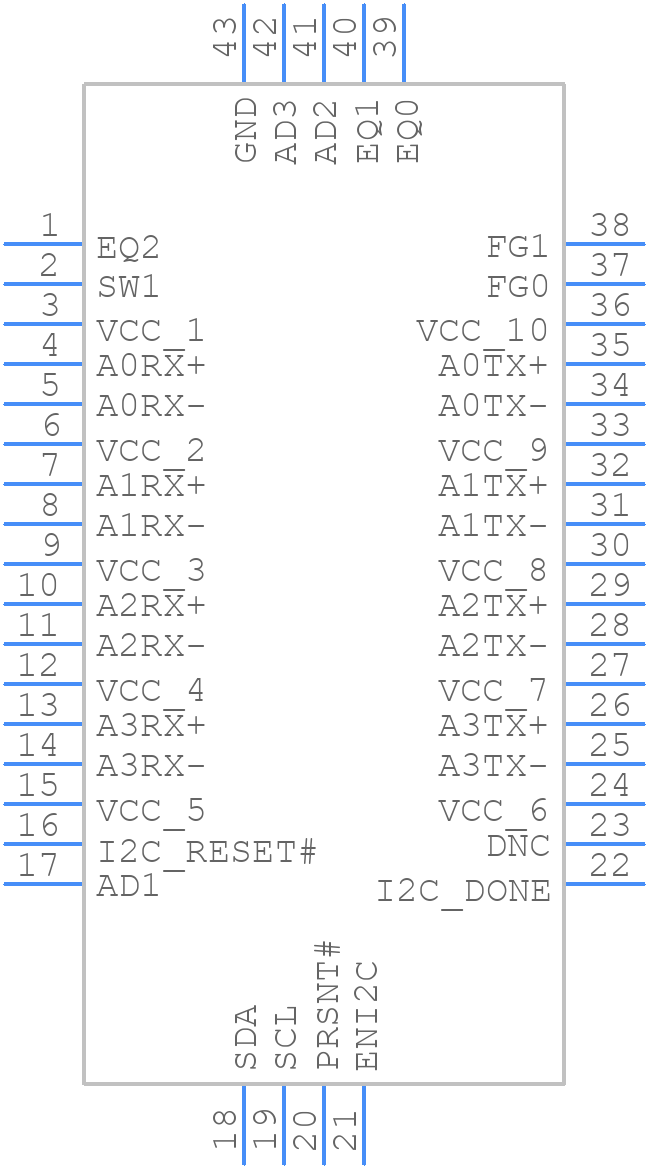 PI3HDX12211ZHEX - Diodes Incorporated - PCB symbol