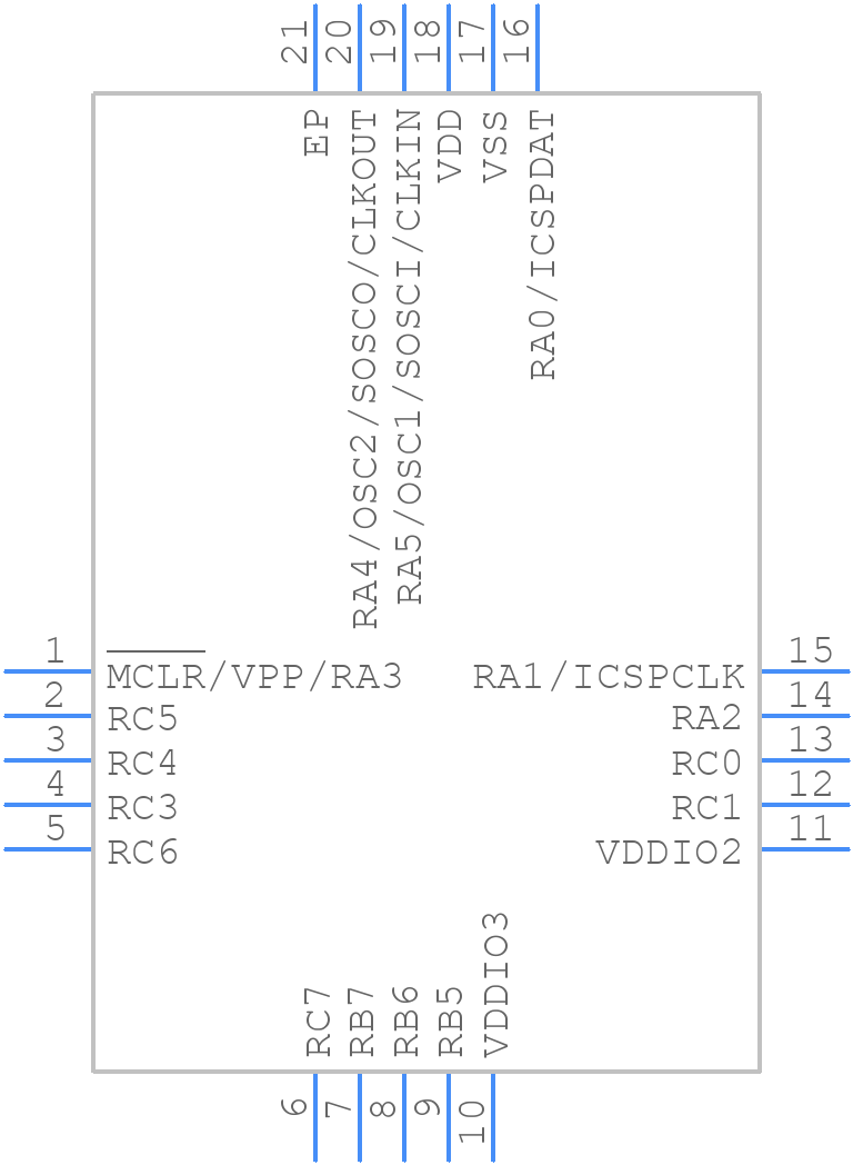 PIC18F15Q20-I/REB - Microchip - PCB symbol