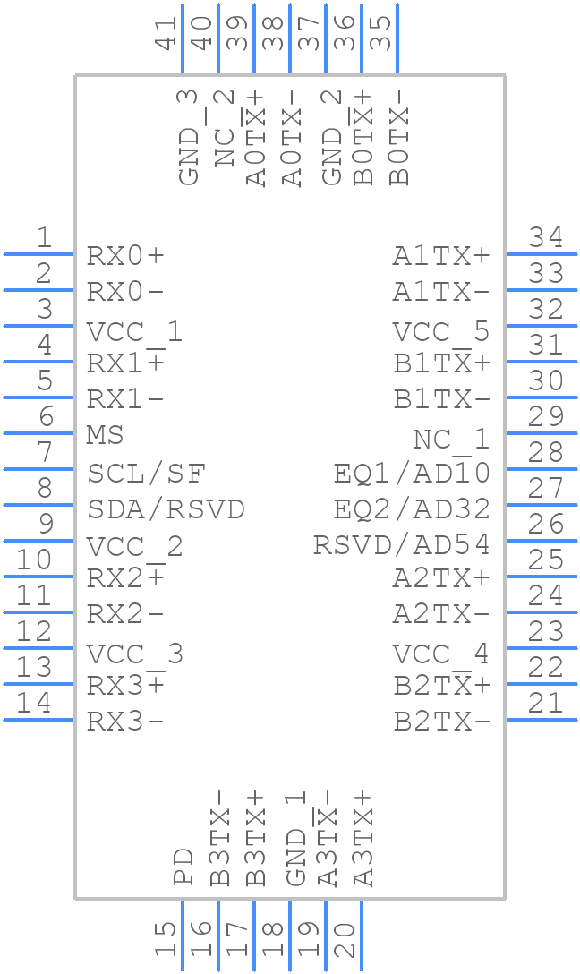 PI3HDX1212ZLDEX - Diodes Incorporated - PCB symbol