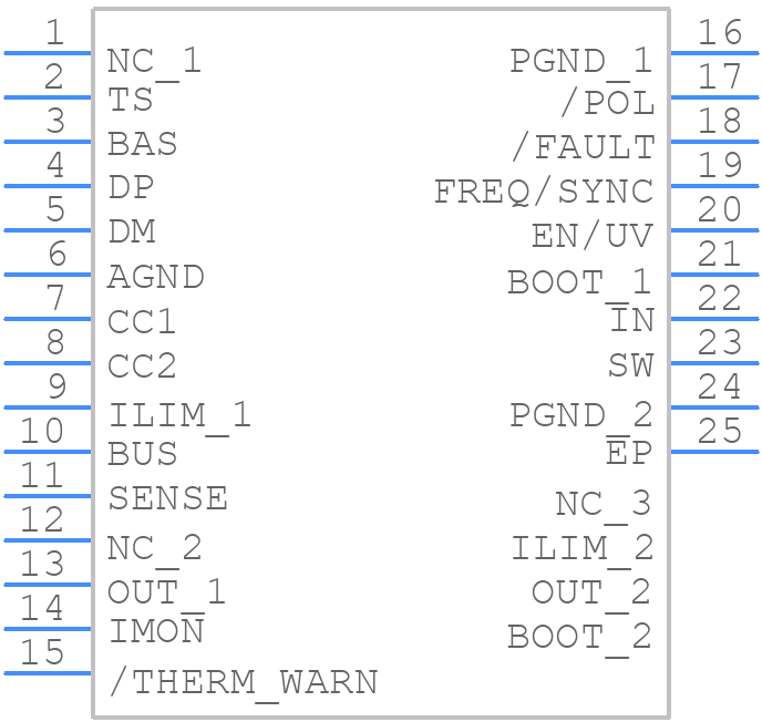 TPS25855QRPQRQ1 - Texas Instruments - PCB symbol