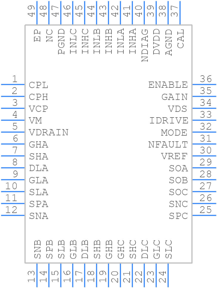 PDRV8343SPHPRQ1 - Texas Instruments - PCB symbol