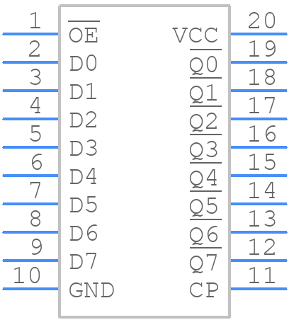CD74HC564E - Texas Instruments - PCB symbol