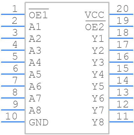 SN74LVC540AQPWRQ1 - Texas Instruments - PCB symbol