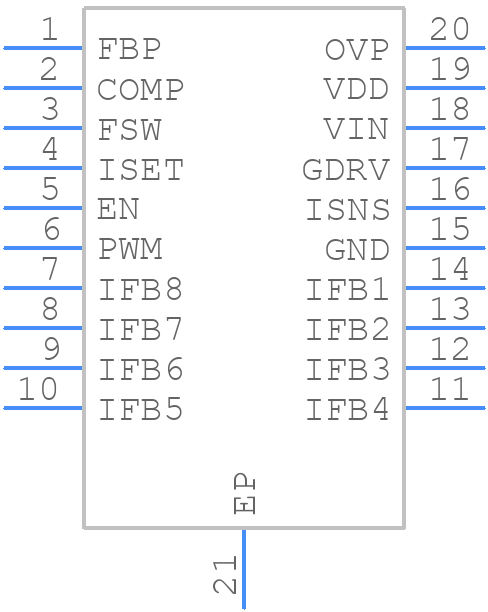 TPS61199PWP - Texas Instruments - PCB symbol