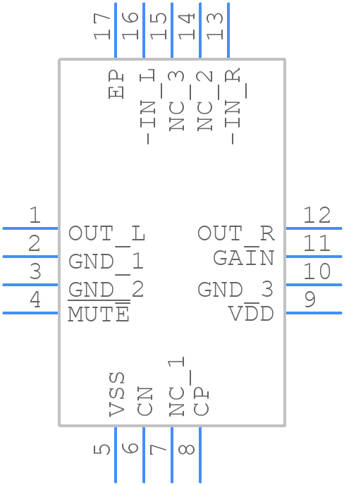TPA6139A2RGTR - Texas Instruments - PCB symbol