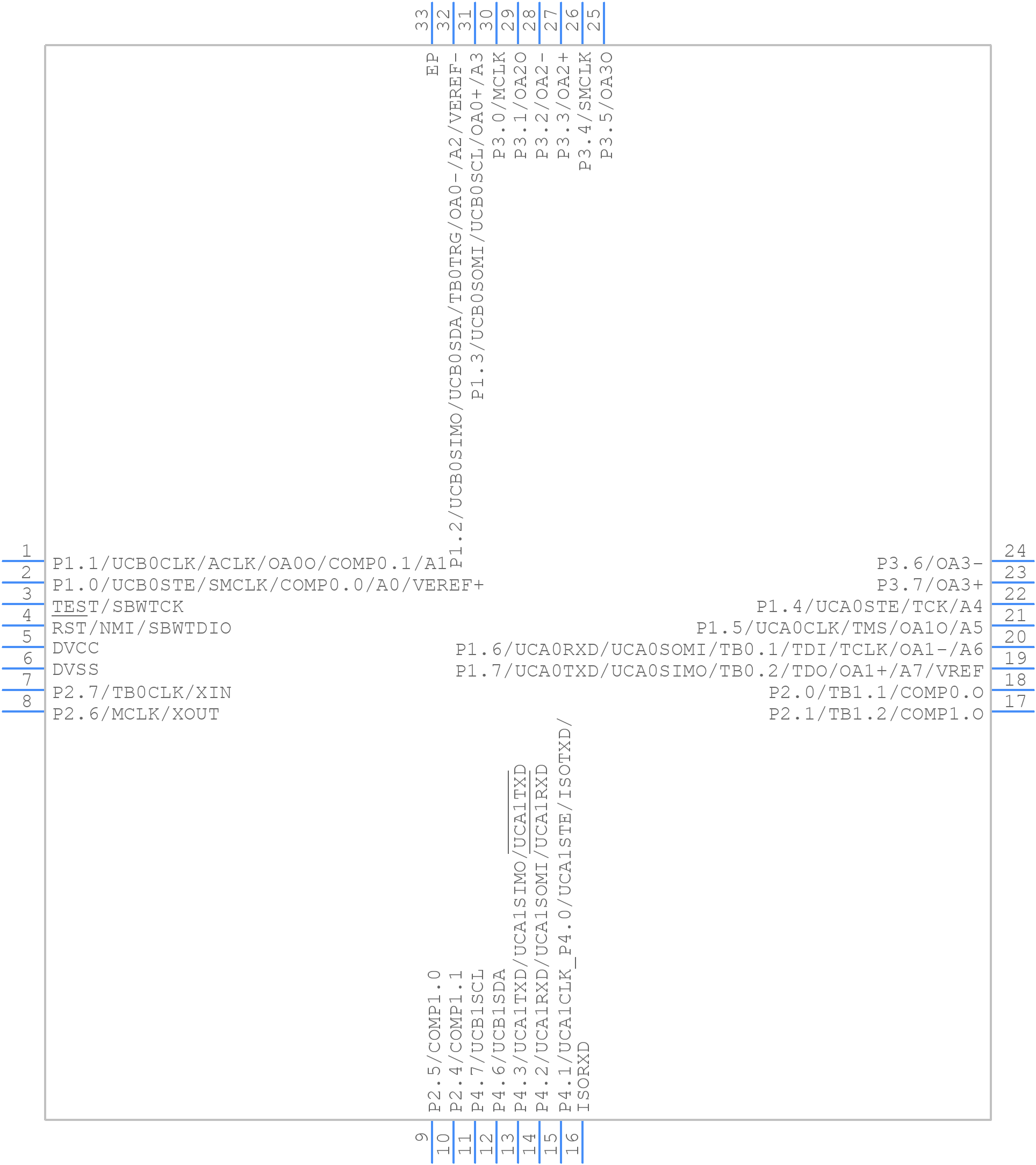 MSP430FR2355TRSMR - Texas Instruments - PCB symbol