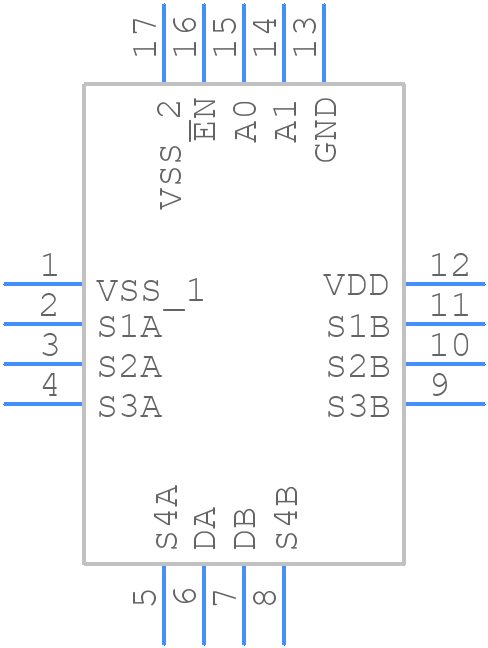 MUX36D04IRRJR - Texas Instruments - PCB symbol
