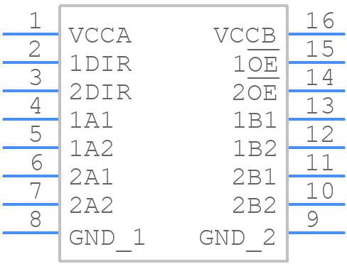 SN74AXCH4T245PWR - Texas Instruments - PCB symbol