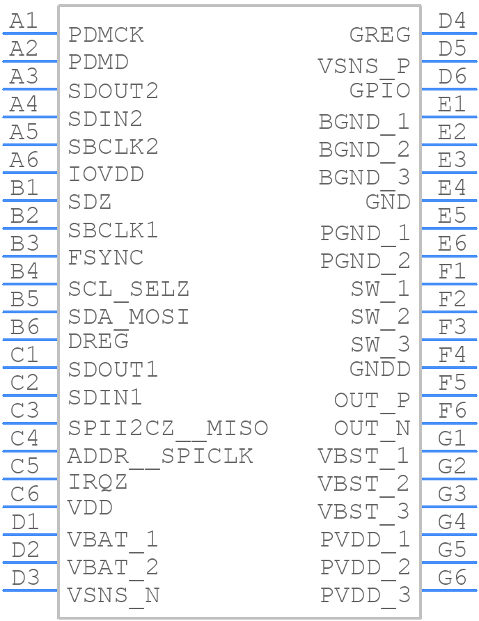 TAS2563YBGR - Texas Instruments - PCB symbol