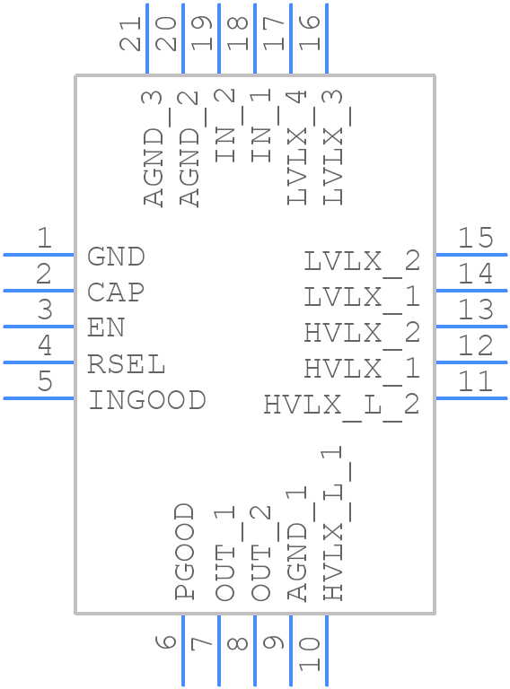 MAXM20343AMP+ - Analog Devices - PCB symbol