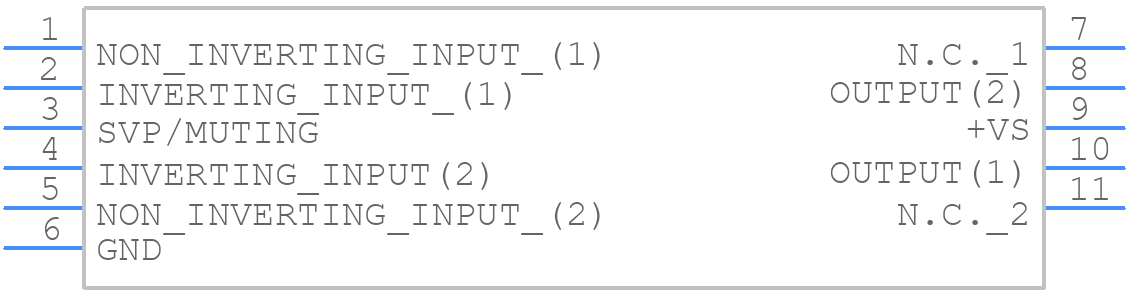 TDA7263A - STMicroelectronics - PCB symbol