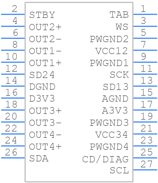TDA7803A-48X - STMicroelectronics - PCB symbol