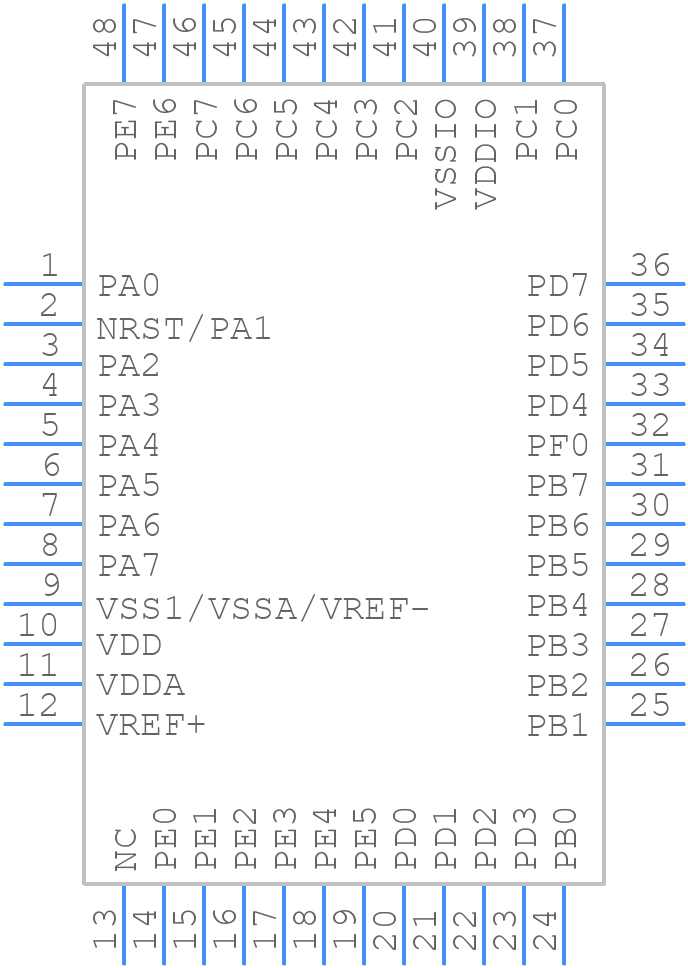 STM8L151C2T6 - STMicroelectronics - PCB symbol