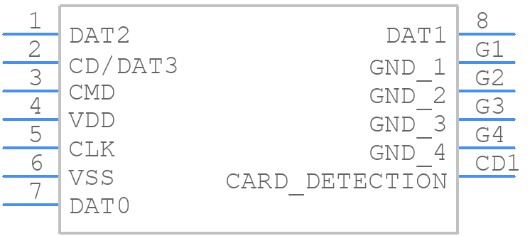 TF-CARD H1.8 - Shou Han - PCB symbol
