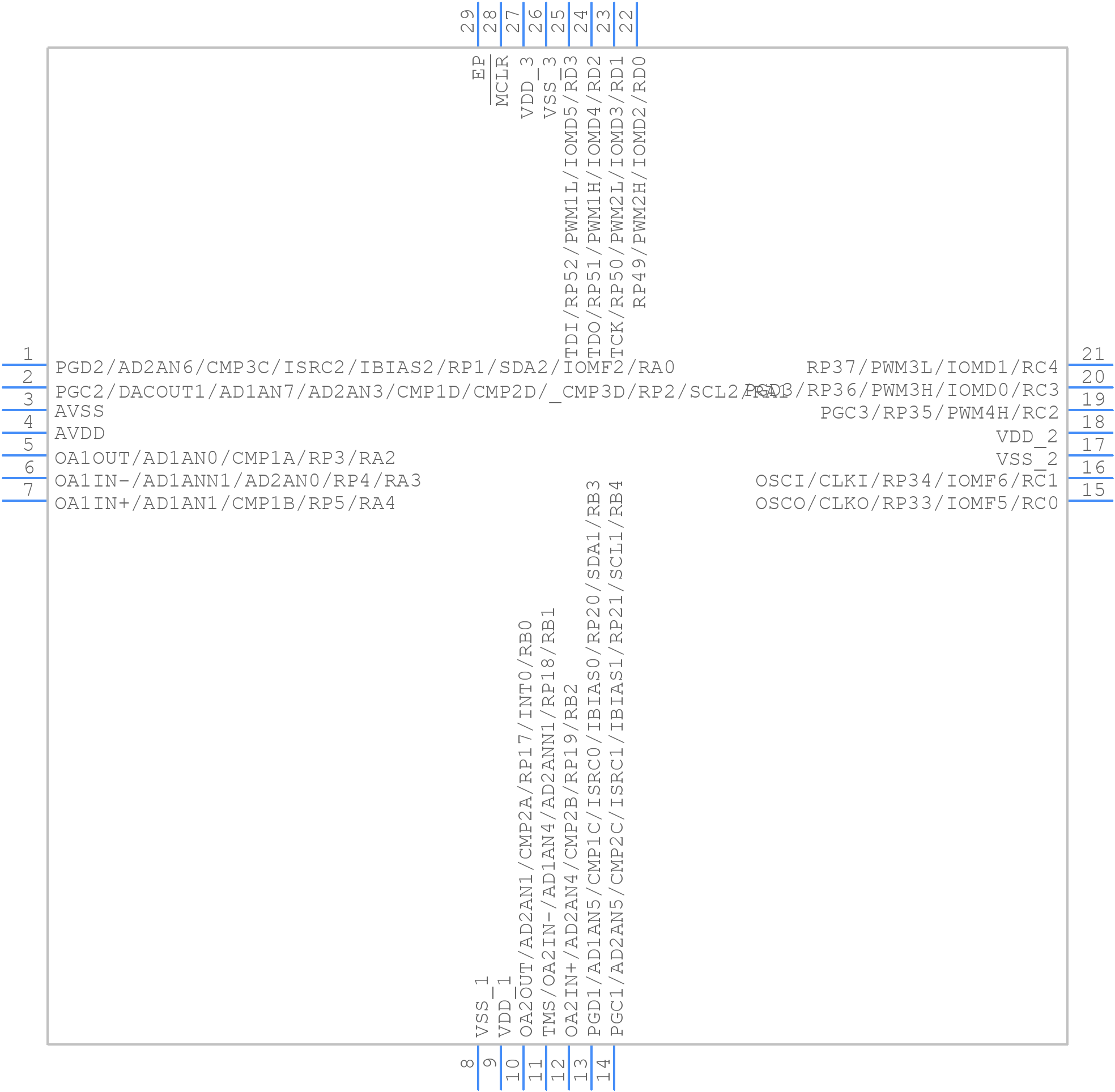 DSPIC33AK128MC102-I/M7 - Microchip - PCB symbol