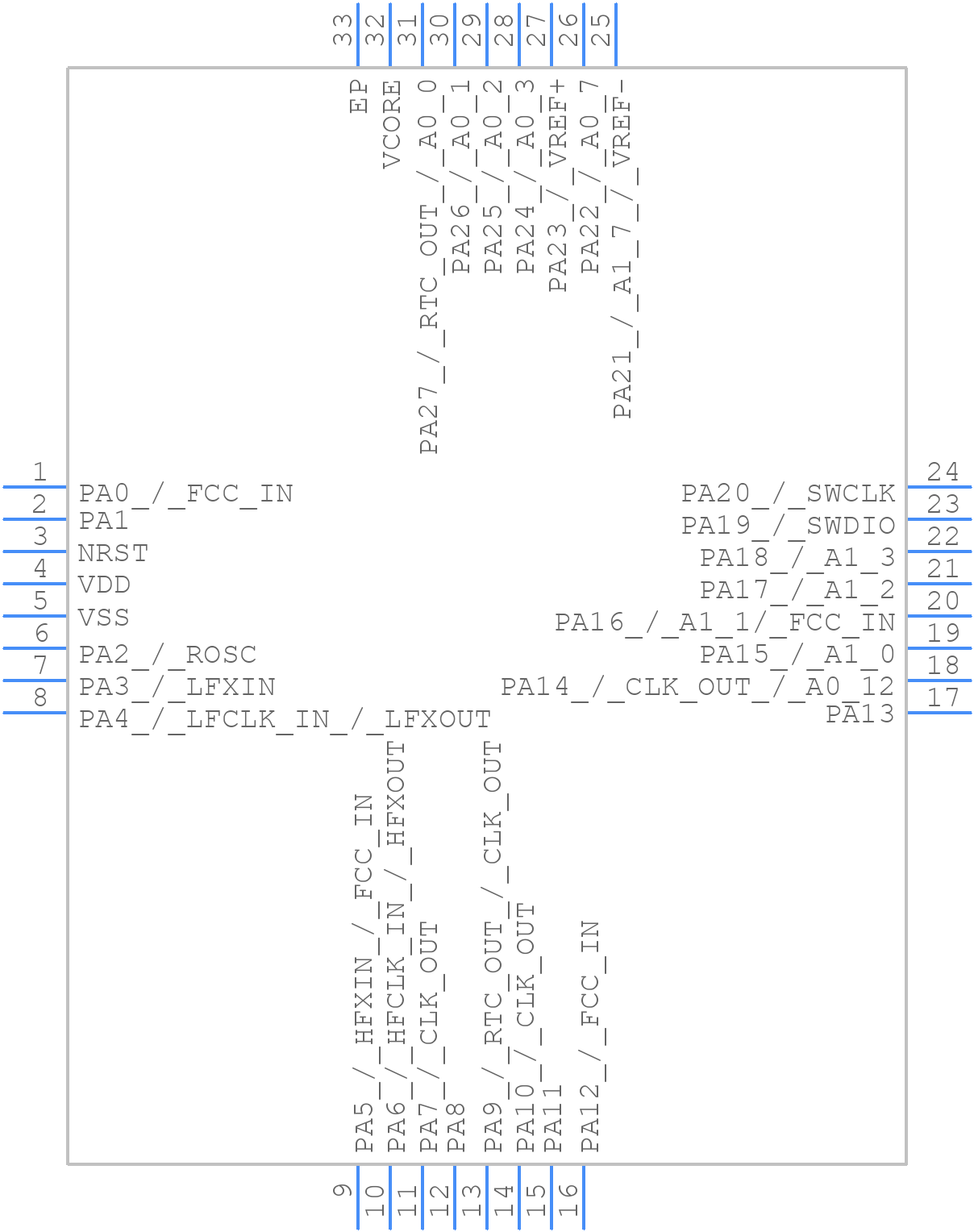 MSPM0G3105SRHBR - Texas Instruments - PCB symbol