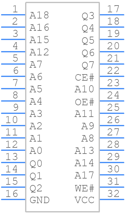 MX29F040CQC-70 - Macronix - PCB symbol