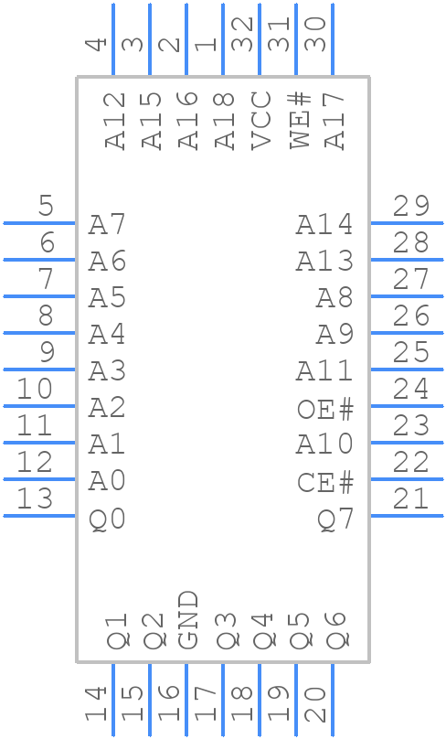 MX29F040CQI- - Macronix - PCB symbol