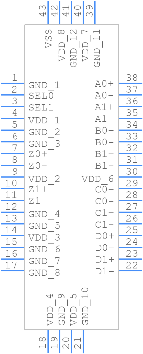PI2PCIE2214ZHEX - Diodes Incorporated - PCB symbol
