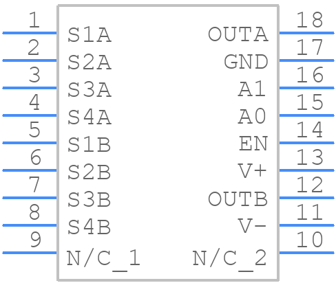 MAX311CWN+ - Analog Devices - PCB symbol