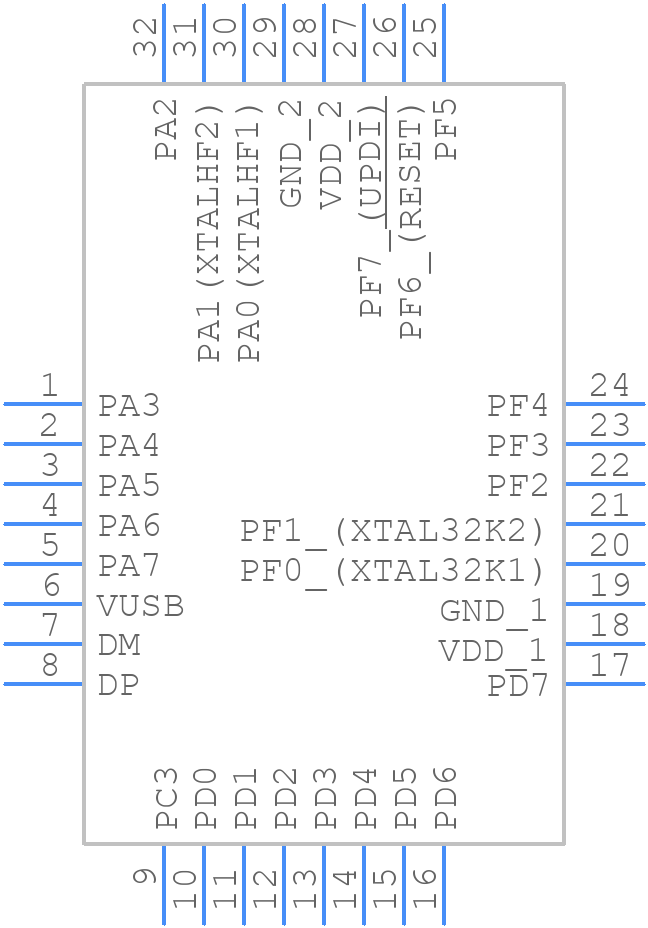 AVR16DU32-I/PT - Microchip - PCB symbol