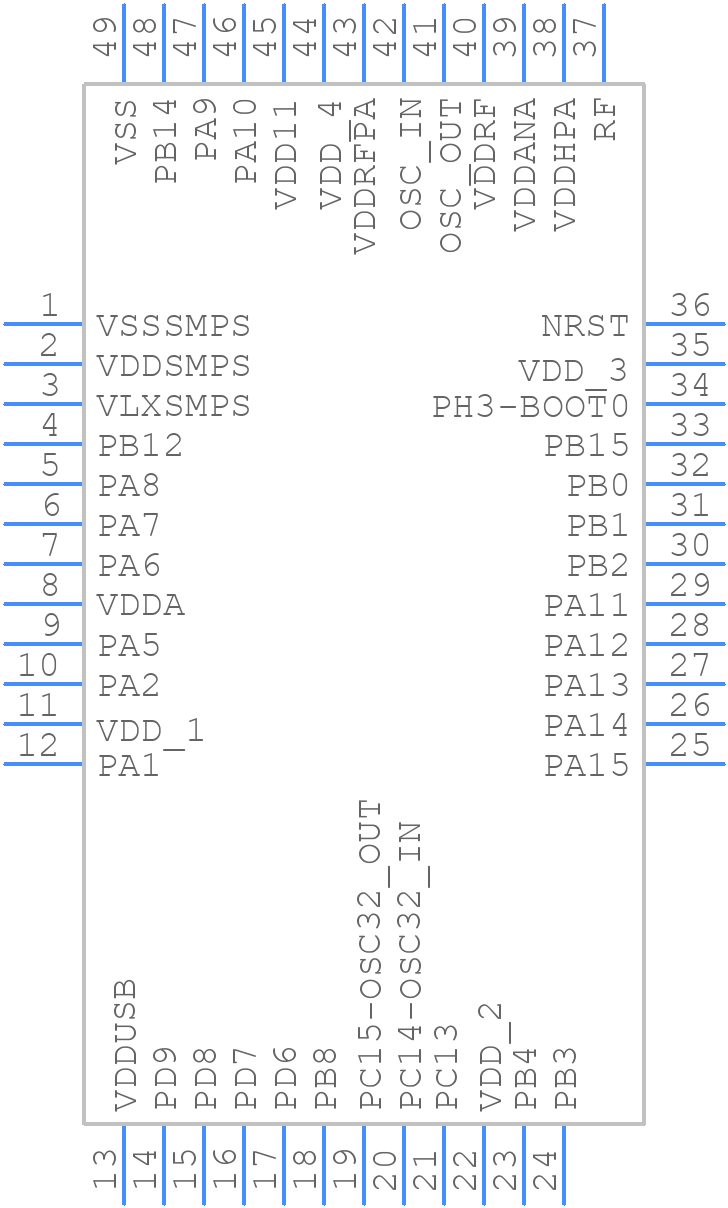 STM32WBA62CIU6TR - STMicroelectronics - PCB symbol