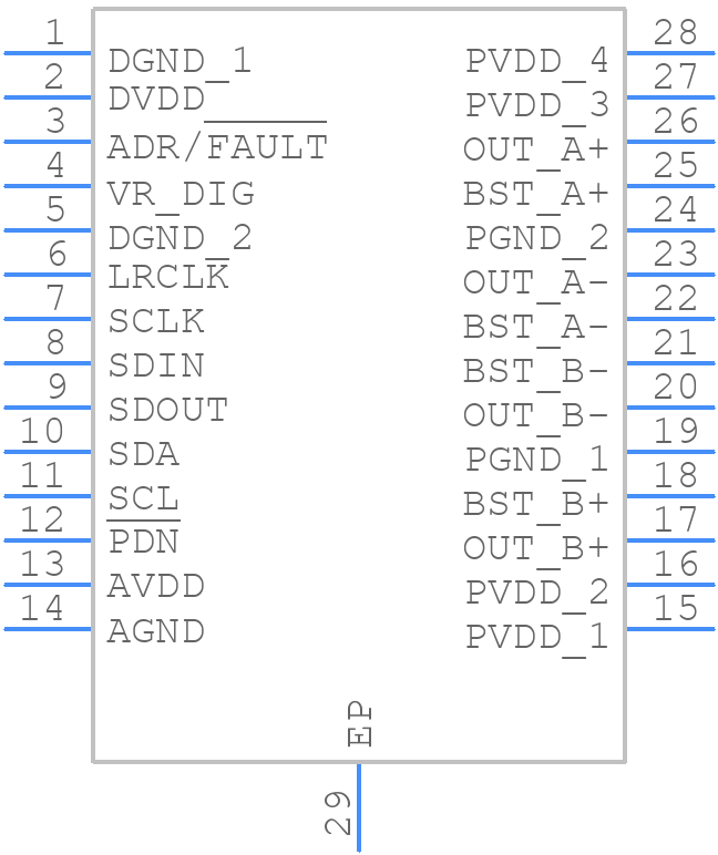 TAS5815PWPR - Texas Instruments - PCB symbol