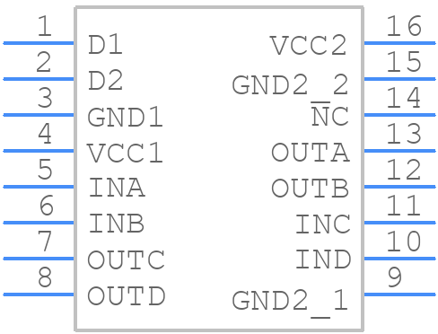ISO7742FTBDWRQ1 - Texas Instruments - PCB symbol
