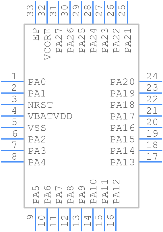 MSPM0L1228SRHBR - Texas Instruments - PCB symbol