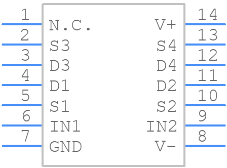 DG303ABK - Analog Devices - PCB symbol