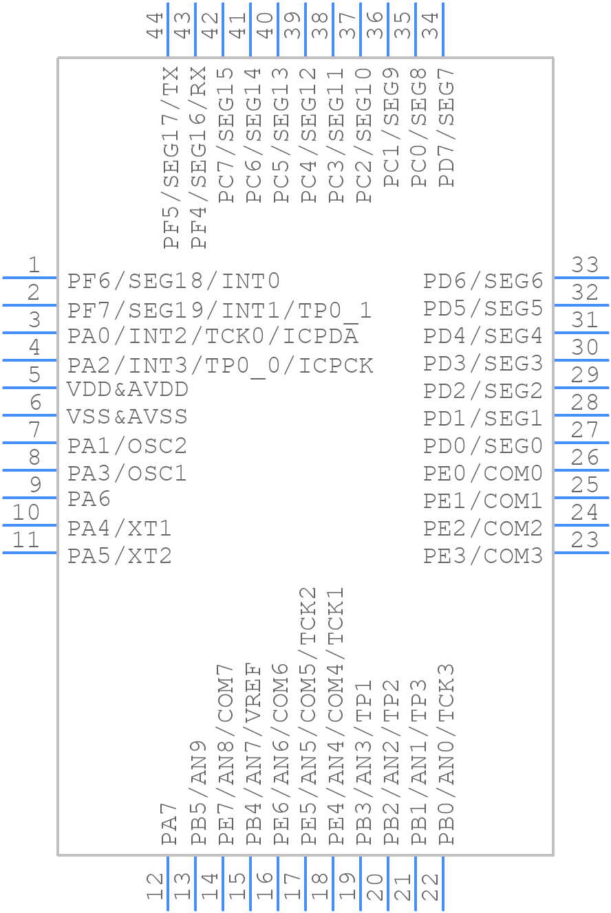 HT67F489 - Holtek - PCB symbol